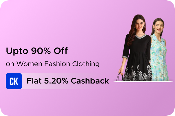 Flipkart: Upto 90% Off on Women Fashion Clothing + Flat 5.20% CashKaro Cashback